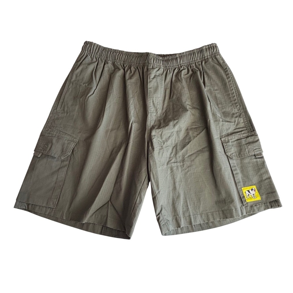 Big Dogs Mens Cargo Shorts Medium Olive Green Ripstop Elastic Waist 31"